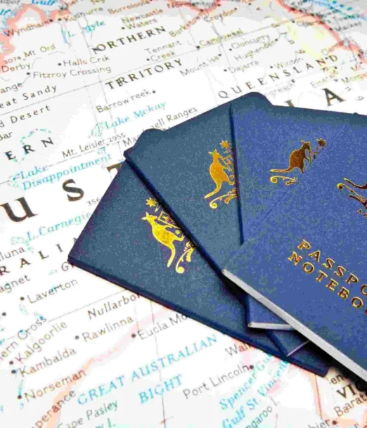 Australian-passports-on-map